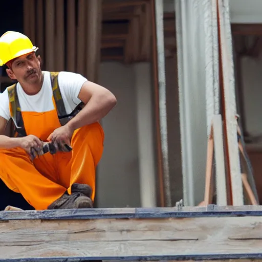 Prompt: a construction worker without a helmet