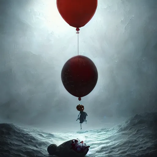 Image similar to michal karcz surrealism painting of pennywise floating in space. , horror theme, detailed, elegant, intricate, 4k, Renaissance painting