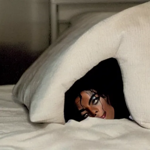 Image similar to michael jackson hidding below a bed