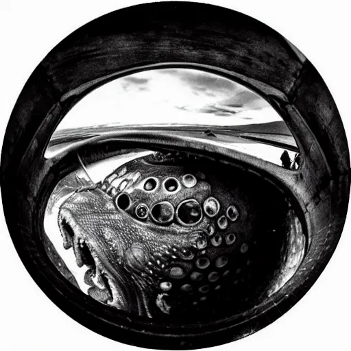 Image similar to fisheye lens of cthulhu