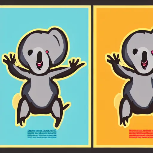 Image similar to Propaganda poster of koala, sticker, highly detailed, colorful, illustration, smooth and clean vector curves, no jagged lines, vector art, smooth