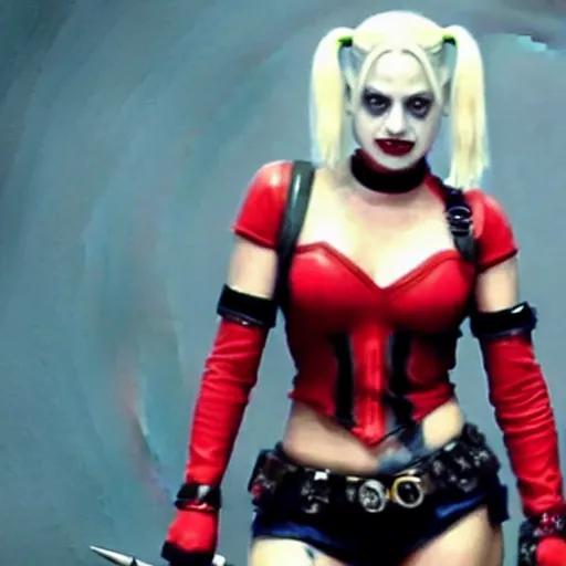 Image similar to A still of Kaley Cuoco as Harley Quinn in The Suicide Squad (2021)