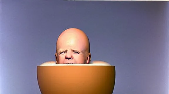Image similar to Donald Trump in an eggshell photographed by Anne Geddes