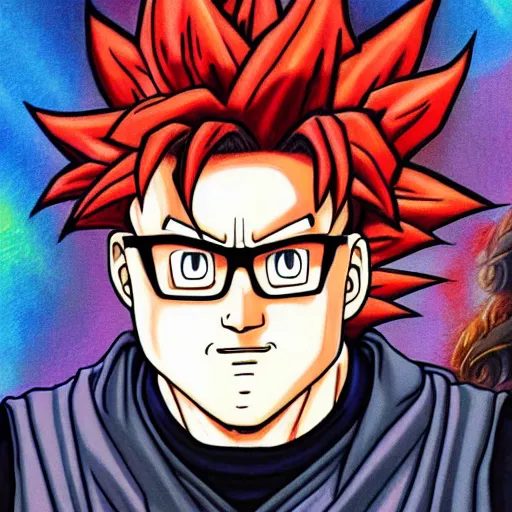 Image similar to Painting of Seth Rogan, official, detailed, character dragonball, award winning artwork, Akira Toriyama