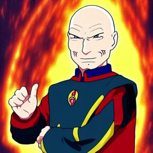 Prompt: captain picard as an anime protagonist, akira toriyama style, manga, 8 k, hyper detailed,