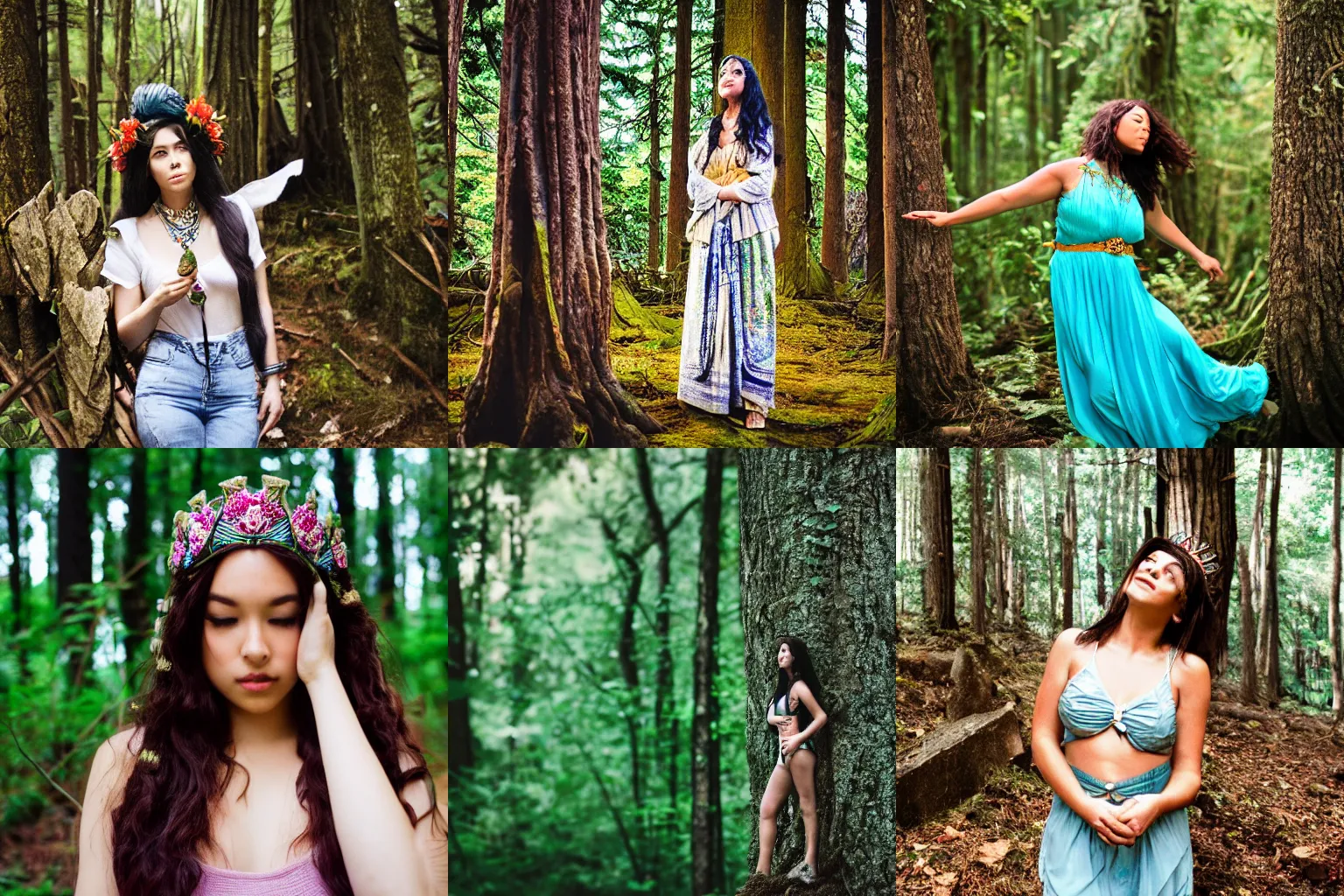 Prompt: goddess of nature, queen of the forest, DSLR