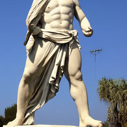 Prompt: Greek statue depicting gigachad