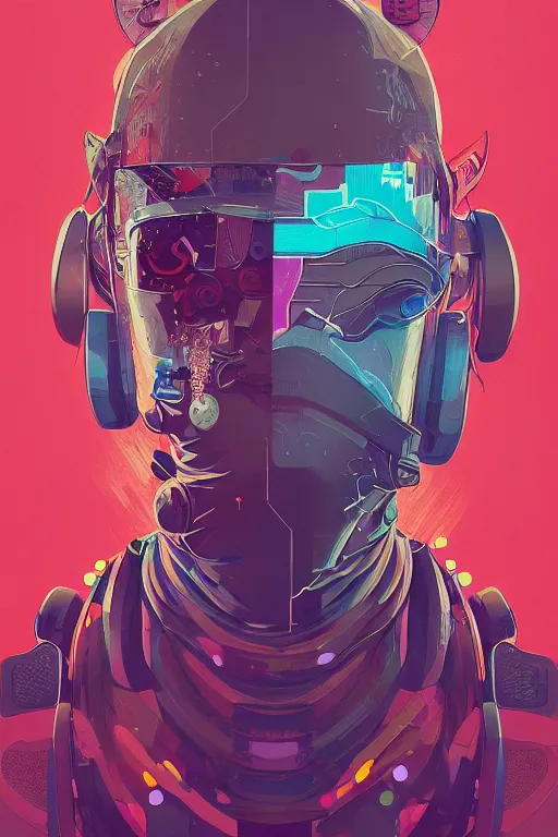 Image similar to abstract portrait, cyberpunk hero, floating detailes, very detailed face, leaves by miyazaki, colorful palette illustration, kenneth blom, mental alchemy, james jean, pablo amaringo, naudline pierre, contemporary art, hyper detailed