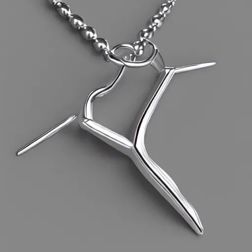 Image similar to a silver sagittarius constellation necklace pendant, 3 d rendering, style of swarovski, elegant, noble, stylish