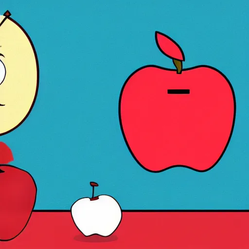 Image similar to an illustration of an apple in american dad style