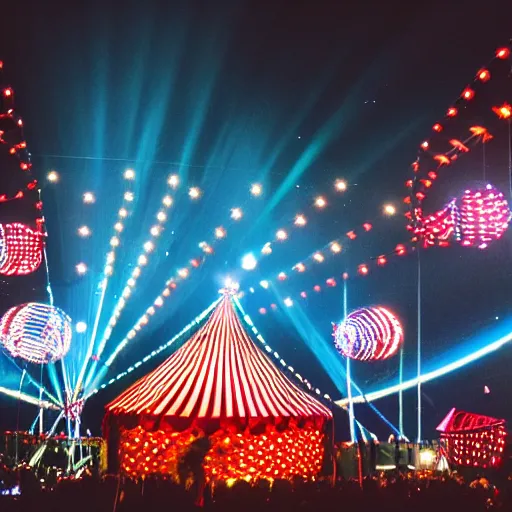 Image similar to a night circus shining with thousands of lights
