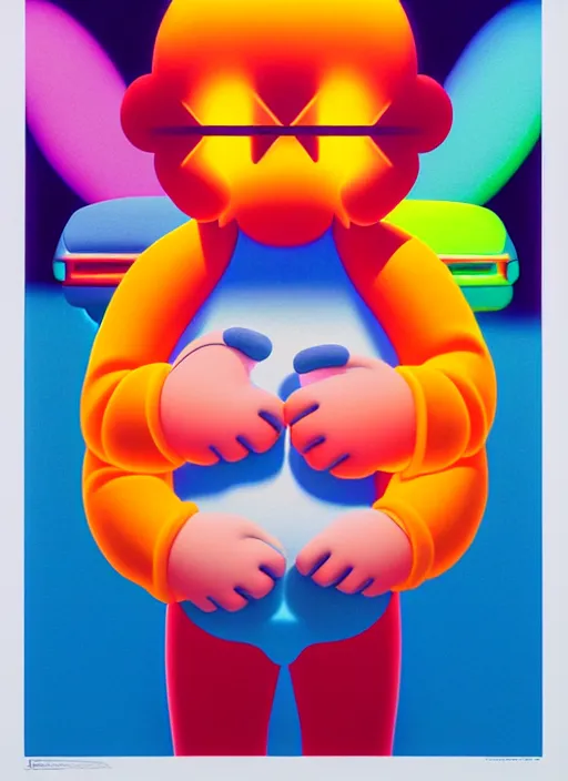 Image similar to nighttime vibes by shusei nagaoka, kaws, david rudnick, airbrush on canvas, pastell colours, cell shaded!!!, 8 k