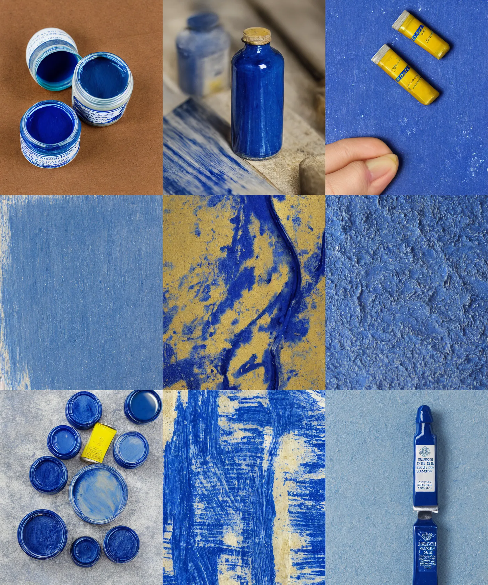 Prompt: french ultramarine blue oil paint, product photography