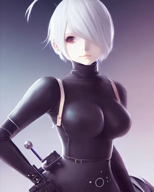 Prompt: An anime portrait of 2B from Nier Automata, by Stanley Artgerm Lau, WLOP, Rossdraws, James Jean, Andrei Riabovitchev, Marc Simonetti, and Sakimichan, tranding on artstation