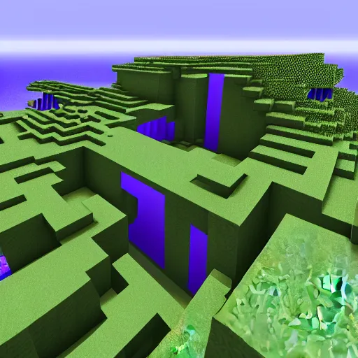 Image similar to ray traced minecraft, beautiful