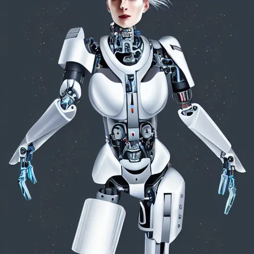 Prompt: beutiful white girl cyborg, fullbody, alfred kelsner, artstaition, epic composition