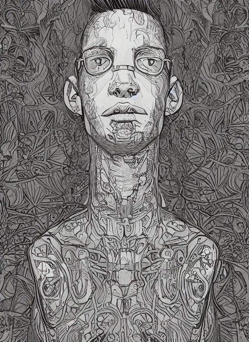 Image similar to portrait of lucas from earthbound, an ultrafine detailed illustration by james jean, intricate linework, bright colors, final fantasy, behance contest winner, vanitas, angular, altermodern, unreal engine 5 highly rendered, global illumination, radiant light, detailed and intricate environment