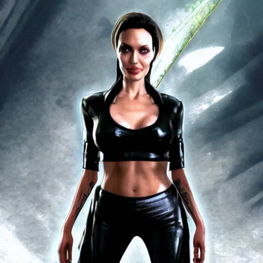 Image similar to angelina jolie, as a character in tekken