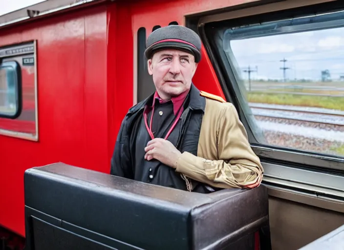 Image similar to train driver of the Russian Railways