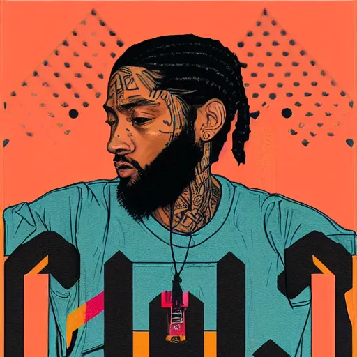 Image similar to Nipsey Hussle profile picture by Sachin Teng, asymmetrical, Organic Painting , Matte Painting, geometric shapes, hard edges, graffiti, street art:2 by Sachin Teng:4