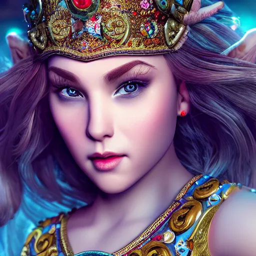 Image similar to wonderful princess with fair skin, ornate 8 k gorgeous intricate detailed, accent lighting, dramatic light, octane render