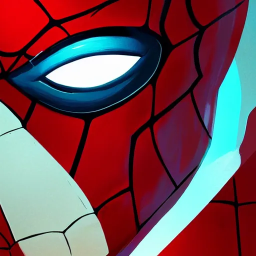 Image similar to face icon stylized minimalist spiderman, loftis, cory behance hd by jesper ejsing, by rhads, makoto shinkai and lois van baarle, ilya kuvshinov, rossdraws global illumination