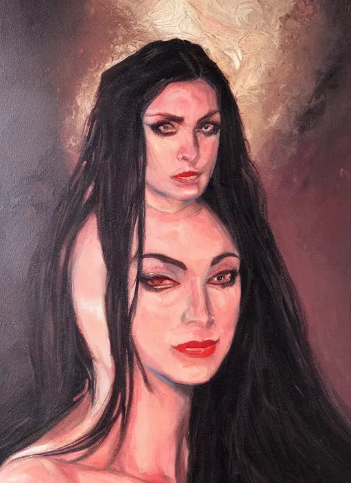 Image similar to aradia from night of revenge, portrait, oil painting, detailed