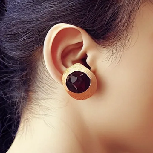 Image similar to “minimalistic beautiful surprising unusual abstract asymmetric earring design”