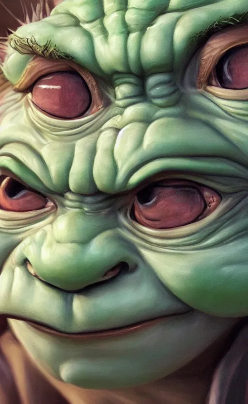 Prompt: beautiful detailed photorealistic painting of a sexy yoda on onlyfans. hq, hd. detailed. trending on artstation