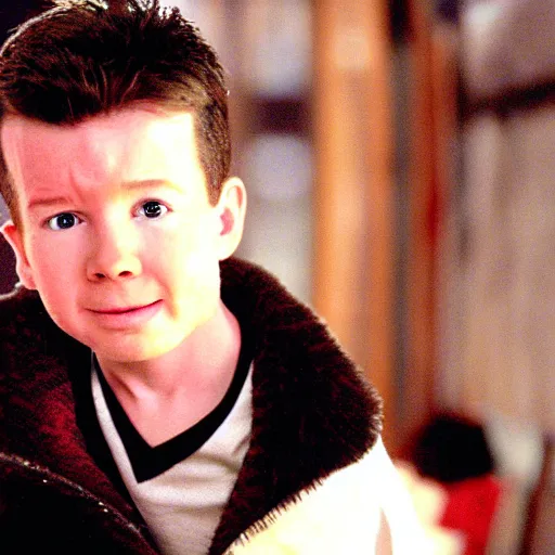 Prompt: rick astley as a child in the movie The Polar Express 2004