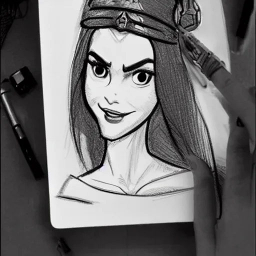 Image similar to milt kahl sketch of victoria justice as princess padme from star wars episode 3