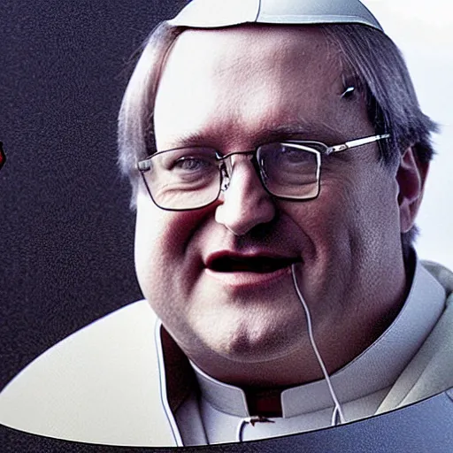 Image similar to gabe newell as a pope