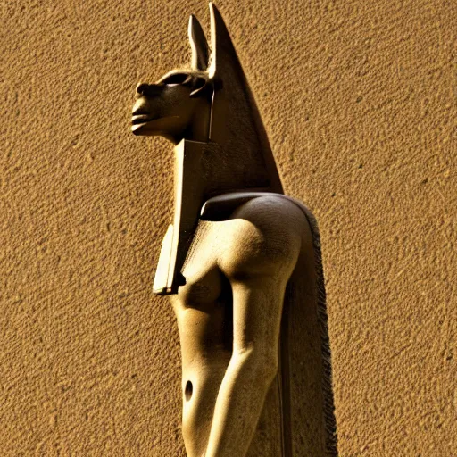 Image similar to a photograph of anubis in ancient egypt, 3 5 mm, portrait, f / 1 1, bokeh depth of field