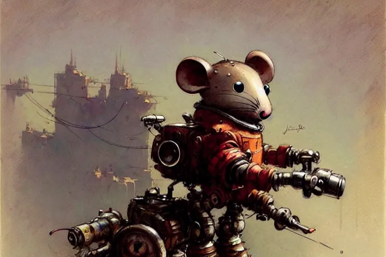 Image similar to adventurer ( ( ( ( ( 1 9 5 0 s retro future robot mouse explorer vehical. muted colors. ) ) ) ) ) by jean baptiste monge!!!!!!!!!!!!!!!!!!!!!!!!! chrome red