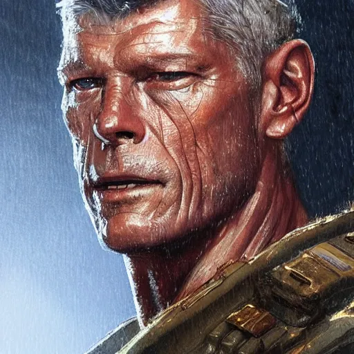 Prompt: portrait of a man by greg rutkowski, stephen lang as a colonial marine from aliens franchise, he is about 6 0 years old, military composure, wearing the tactical gear of the colonial marines, highly detailed portrait, digital painting, artstation, concept art, smooth, sharp foccus ilustration, artstation hq