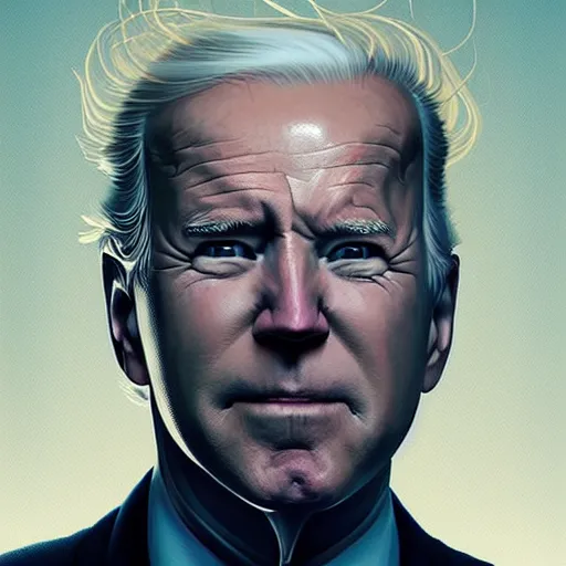 Prompt: portrait of a joe biden and donald trump hybrid, highly detailed, digital painting, artstation, concept art, sharp focus, illustration, art by artgerm and greg rutkowski and alphonse mucha