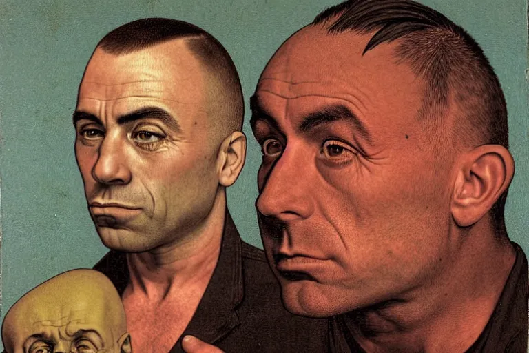 Image similar to joe rogan in the style of hans baldung,