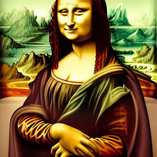 Image similar to fat mona lisa da vinci, by da vanci