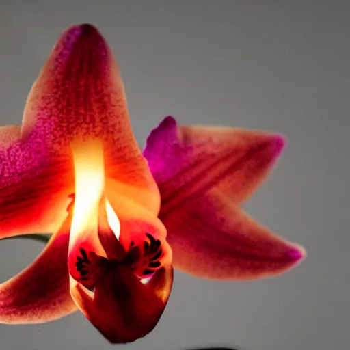 Image similar to an orchid flower made of flames
