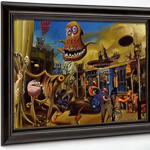 Image similar to nightmares parade in main street by dali