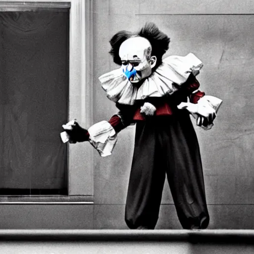 Prompt: Pennywise the clown as a central banker