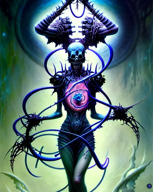 Image similar to death the tarot card, fantasy character portrait made of fractals, ultra realistic, wide angle, intricate details, the fifth element artifacts, highly detailed by peter mohrbacher, hajime sorayama, wayne barlowe, boris vallejo, aaron horkey, gaston bussiere, craig mullins