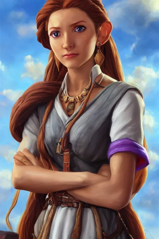 Image similar to Malon from Zelda oil on canvas, intricate, portrait, 8k highly professionally detailed, HDR, CGsociety