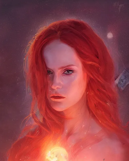 Image similar to detailed painting of mara jade, science fiction, ethereal, greg rutkowski, magali villeneuve and monet