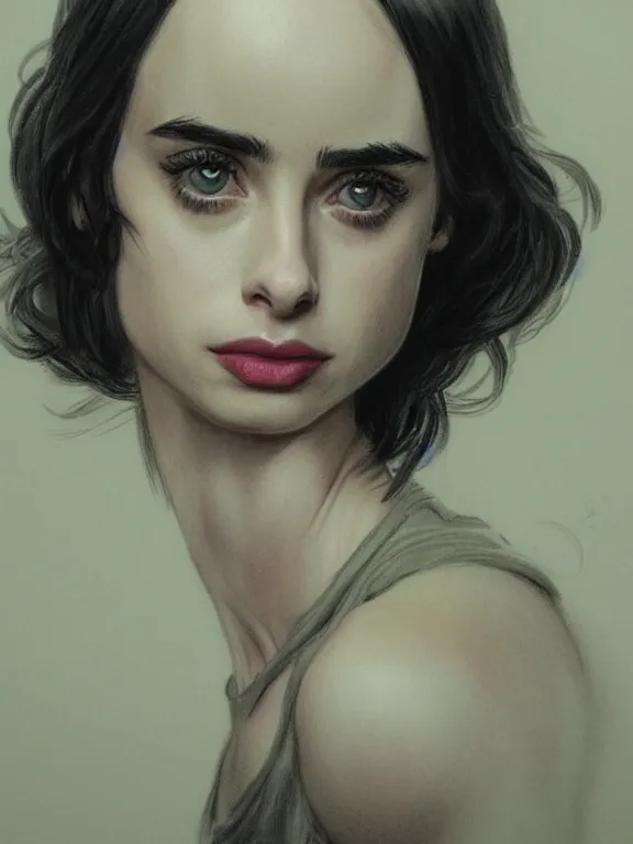 Prompt: portrait pencil sketch of a beautiful young krysten ritter as a fallout 4 character, art by ryo shiotani and greg rutkowski, intricate, rule of thirds, beautiful, cute, cinematic lighting, vintage art by serge ivanoff, drawing by adonna khare