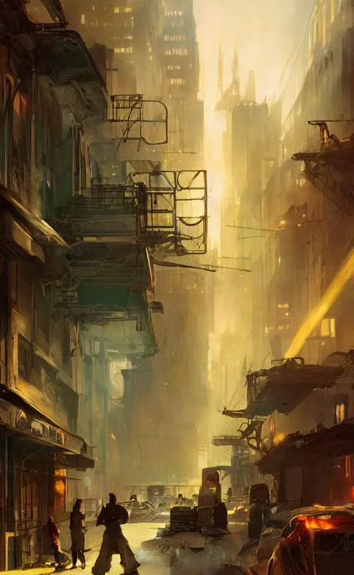 Image similar to detroit ghetto by raphael lacoste and adrian smith and delphin enjolras and daniel f. gerhartz