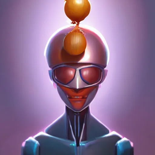 Prompt: Robot with an Onion for a head 4k video game icon design, 2d game fanart behance hd by Jesper Ejsing, by RHADS, Makoto Shinkai and Lois van baarle, ilya kuvshinov, rossdraws global illumination