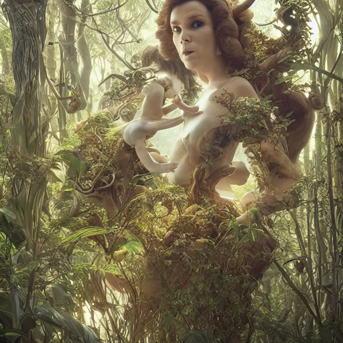 Image similar to minimal modernist bauhaus jeff koons style neverending story forest spirit oracles, ultra realistic, concept art, intricate details, serious, highly detailed, photorealistic, octane render, 8 k, unreal engine, art by todd mcfarlane and artgerm and greg rutkowski and alphonse mucha