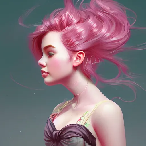 Image similar to teen girl, pink hair, gorgeous, amazing, elegant, intricate, highly detailed, digital painting, artstation, concept art, sharp focus, illustration, art by Ross tran