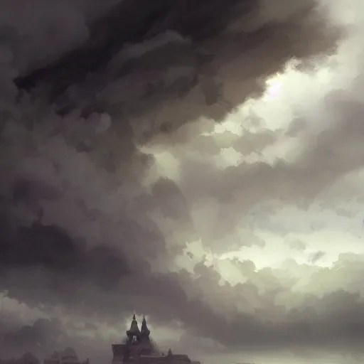 Image similar to a white castle in storm clouds by frank miller, illustration by Ruan Jia and Mandy Jurgens and William-Adolphe Bouguereau, Artgerm, 4k, digital art, surreal, space dandy style, highly detailed, godsend, artstation, digital painting, concept art, smooth, sharp focus, illustration by Ruan Jia and Mandy Jurgens and William-Adolphe Bouguereau